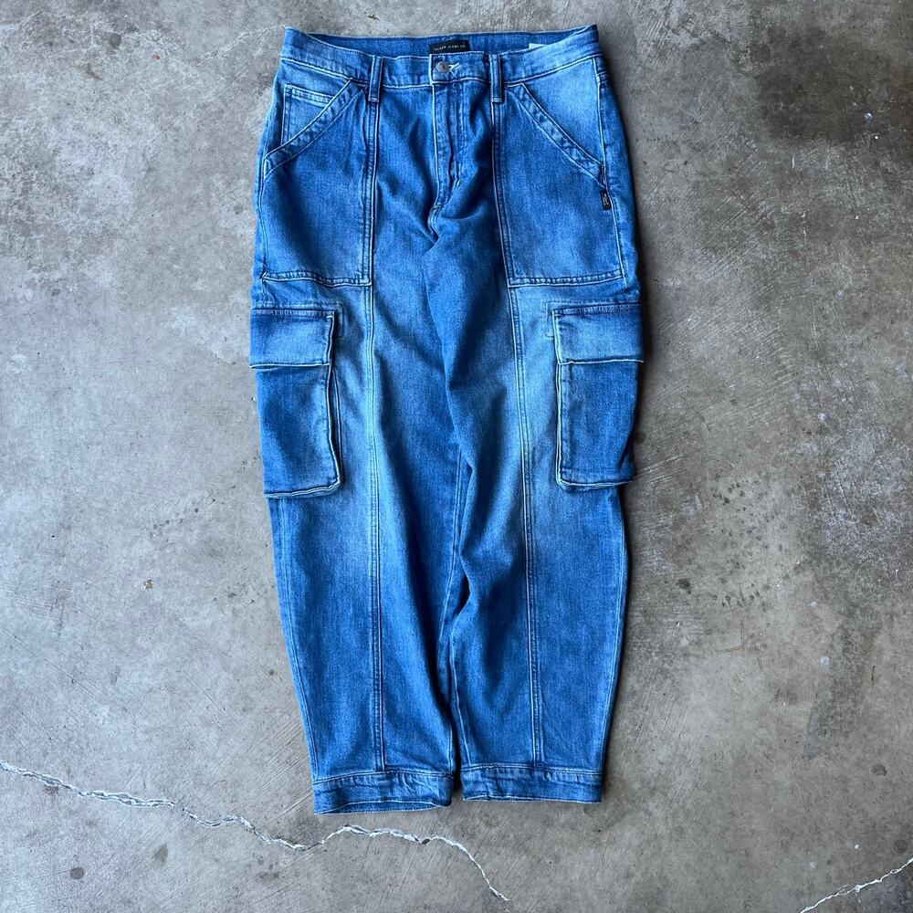 VINTAGE SILVER JEANS BAGGY CARGO DENIM 30X28